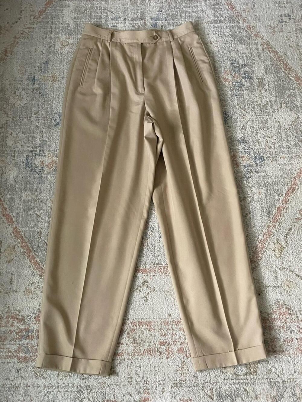 High Waisted Vintage Liz Claiborne Woman's Light Weight Pleated Slacks‎ Sz 14
